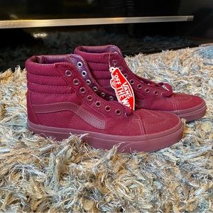 Maroon vans high tops